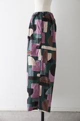 prit（プリット）40/1ブロードコラージュプリント　ワイドパンツ