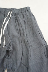 TISSU(ティシュ)　フレンチリネン/東炊きストライプ　ギャザータックパンツ