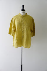 prit（プリット）60/1フレンチリネン　5分袖レギュラーカラーシャツ