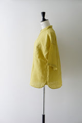 prit（プリット）60/1フレンチリネン　5分袖レギュラーカラーシャツ