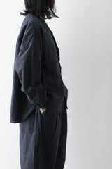 prit（プリット）リネンコットン交織平織ピグメント加工　ノーカラービッグシャツ