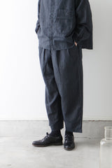 prit（プリット）リネンコットン交織平織ピグメント加工　タックバギーパンツ