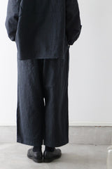 prit（プリット）リネンコットン交織平織ピグメント加工　タックバギーパンツ