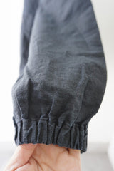 prit（プリット）リネンコットン交織平織ピグメント加工　ノーカラービッグシャツ