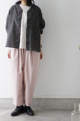 prit（プリット）リネンコットン交織平織ピグメント加工　ノーカラービッグシャツ