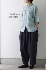 prit（プリット）60/1フレンチリネン　5分袖レギュラーカラーシャツ