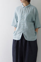 prit（プリット）60/1フレンチリネン　5分袖レギュラーカラーシャツ