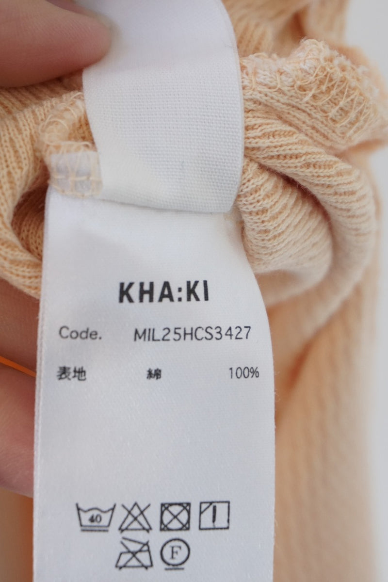 KHA:KI(カーキ)　HONEYCOMB SLEEVELESS TOP