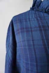 Yarmo(ヤーモ)　Ruffle Shirts Indigo Madras