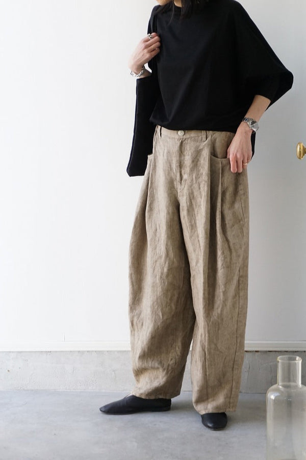 FACTORY(ファクトリー) アイリッシュリネンオーバータックパンツ ベージュ