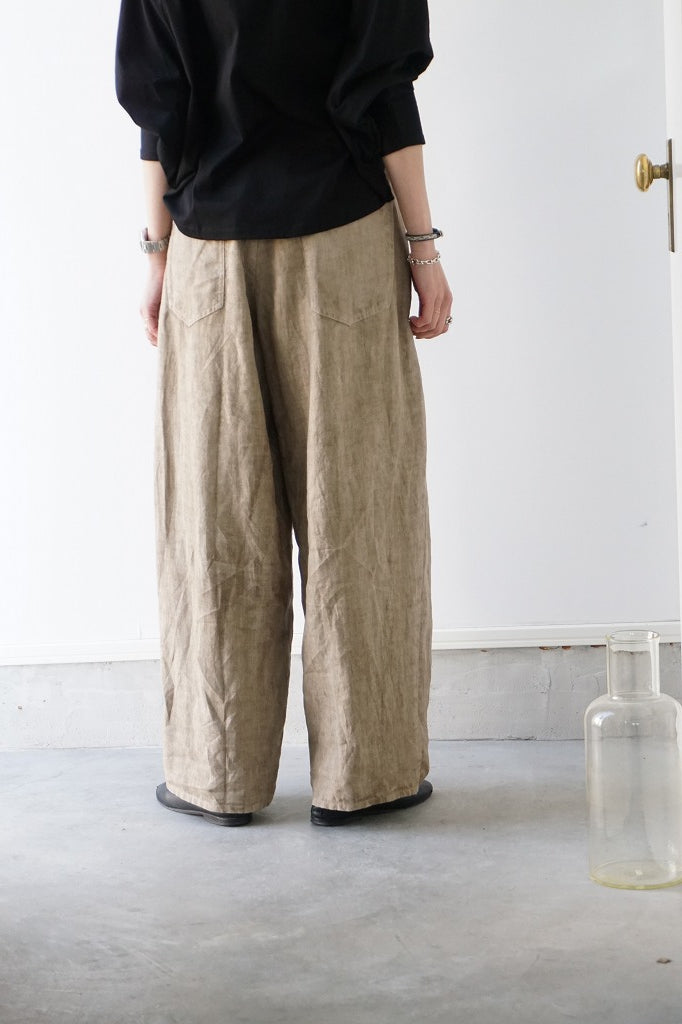 FACTORY(ファクトリー) アイリッシュリネンオーバータックパンツ ベージュ