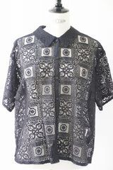 mizuiro-ind(ミズイロインド)tile lace shirt　black