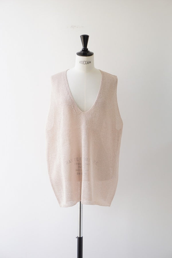 mizuiro-ind(ミズイロインド)wide V neck vest　ivory