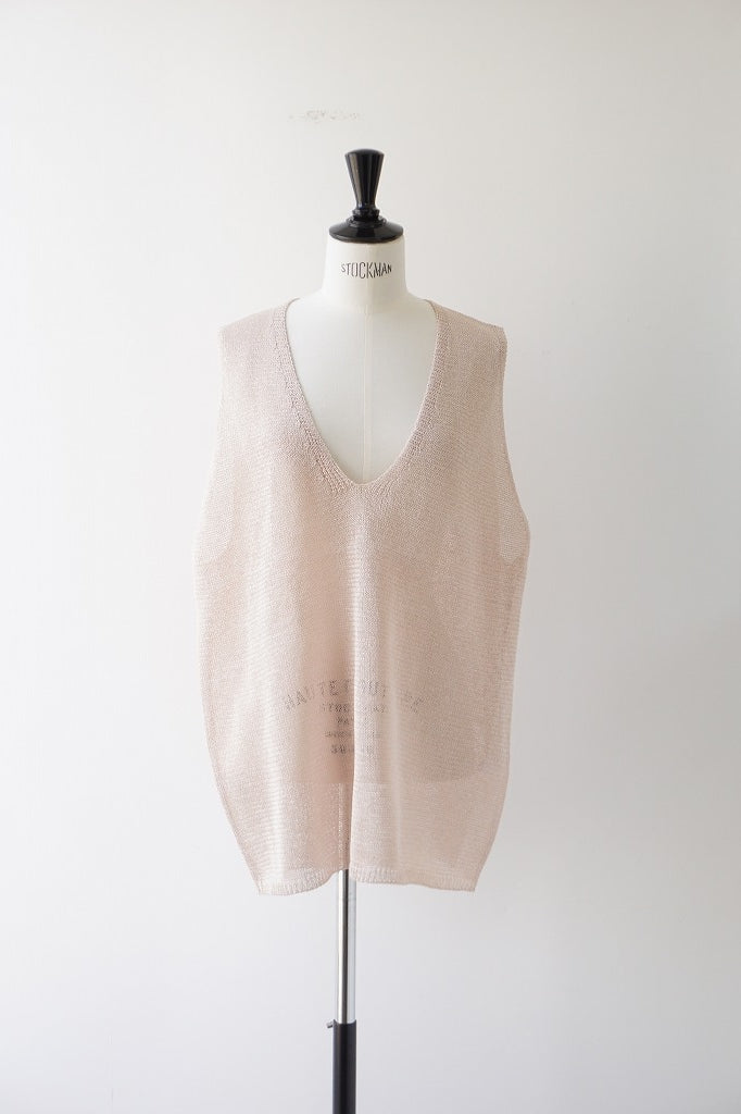 mizuiro-ind(ミズイロインド)wide V neck vest　ivory