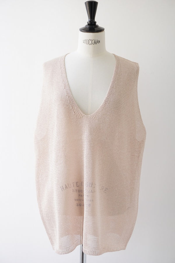 mizuiro-ind(ミズイロインド)wide V neck vest　ivory