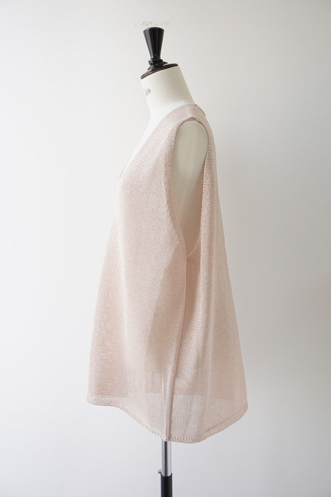 mizuiro-ind(ミズイロインド)wide V neck vest　ivory