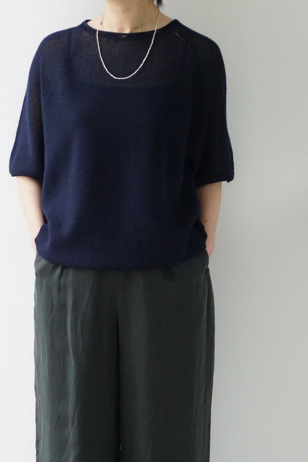 FACTORY(ファクトリー) 和紙×ペルー綿ロールネックセーター　ネイビー