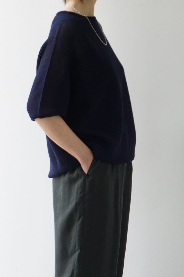 FACTORY(ファクトリー) 和紙×ペルー綿ロールネックセーター　ネイビー