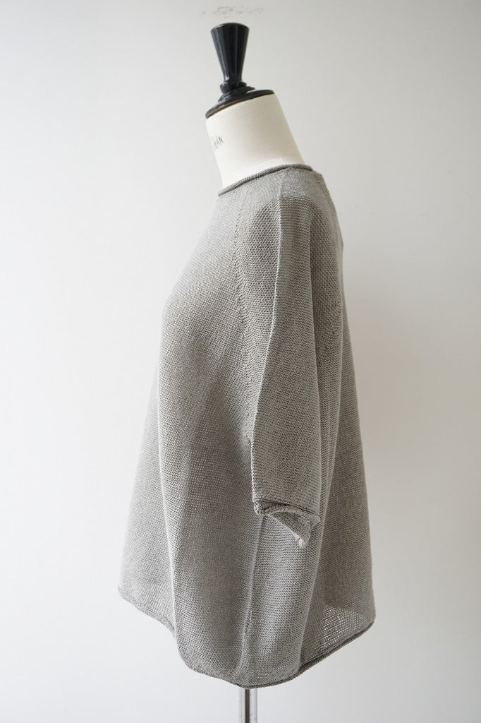 再入荷　FACTORY(ファクトリー) 和紙×ペルー綿ロールネックセーター　グレー（松煙）