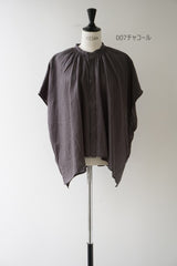 UNIVERSAL TISSU(ユニヴァーサルティシュ)　フレンチリネン　比翼明きシャーリングワイドBL