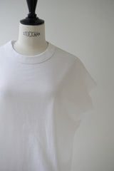 TRAVAIL MANUEL(トラバイユマニュアル) クラシック天竺フレンチT　WHITE
