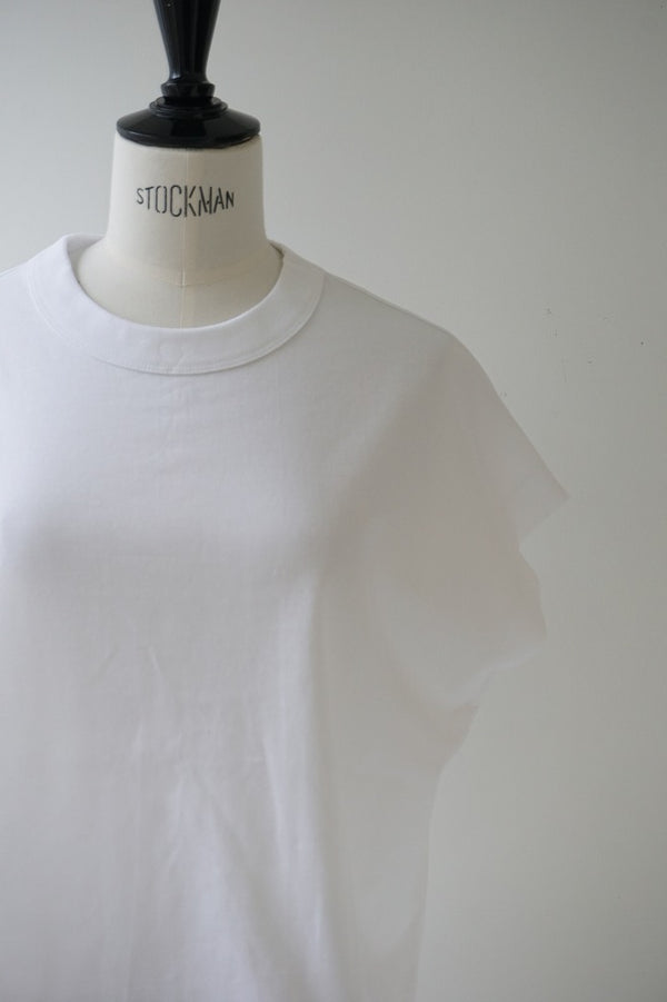 TRAVAIL MANUEL(トラバイユマニュアル) クラシック天竺フレンチT　WHITE