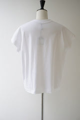 TRAVAIL MANUEL(トラバイユマニュアル) クラシック天竺フレンチT　WHITE