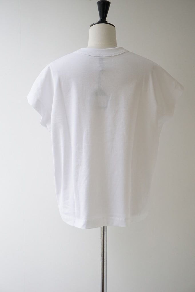 TRAVAIL MANUEL(トラバイユマニュアル) クラシック天竺フレンチT　WHITE