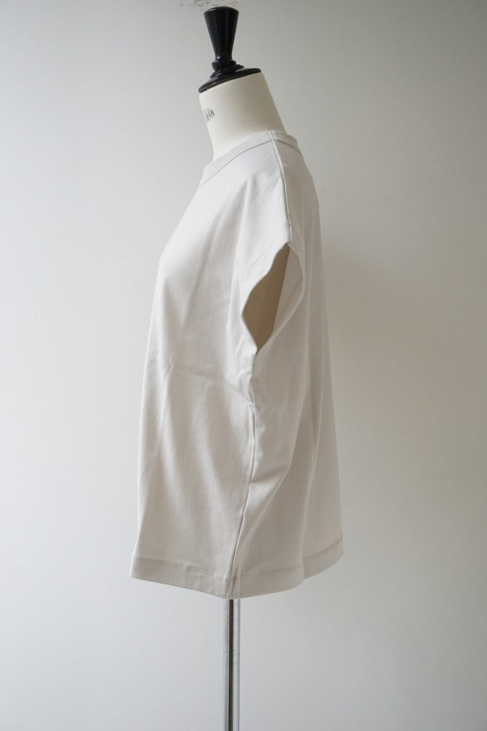 再入荷　TRAVAIL MANUEL(トラバイユマニュアル) クラシック天竺フレンチT　OYSTER