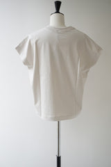 再入荷　TRAVAIL MANUEL(トラバイユマニュアル) クラシック天竺フレンチT　OYSTER