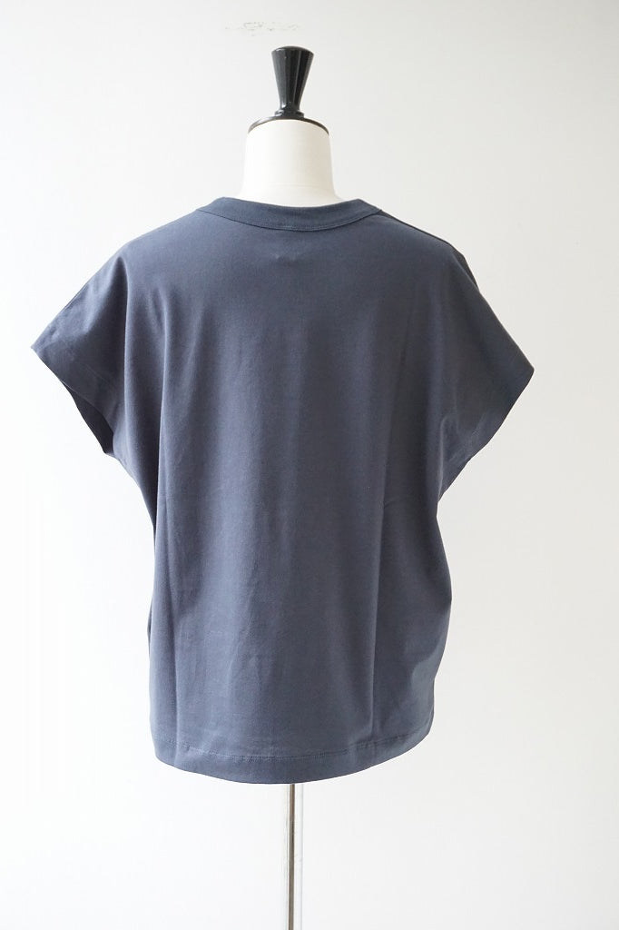 TRAVAIL MANUEL(トラバイユマニュアル) クラシック天竺フレンチT　BLUE GRAY