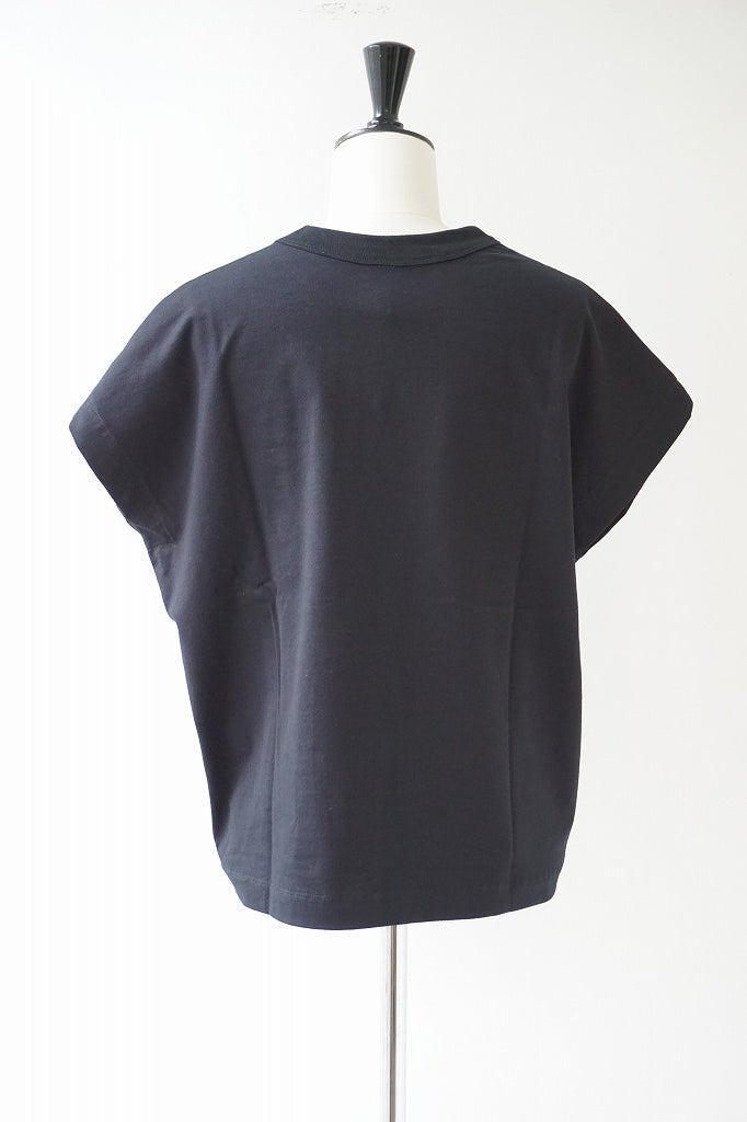 TRAVAIL MANUEL(トラバイユマニュアル) クラシック天竺フレンチT　BLACK