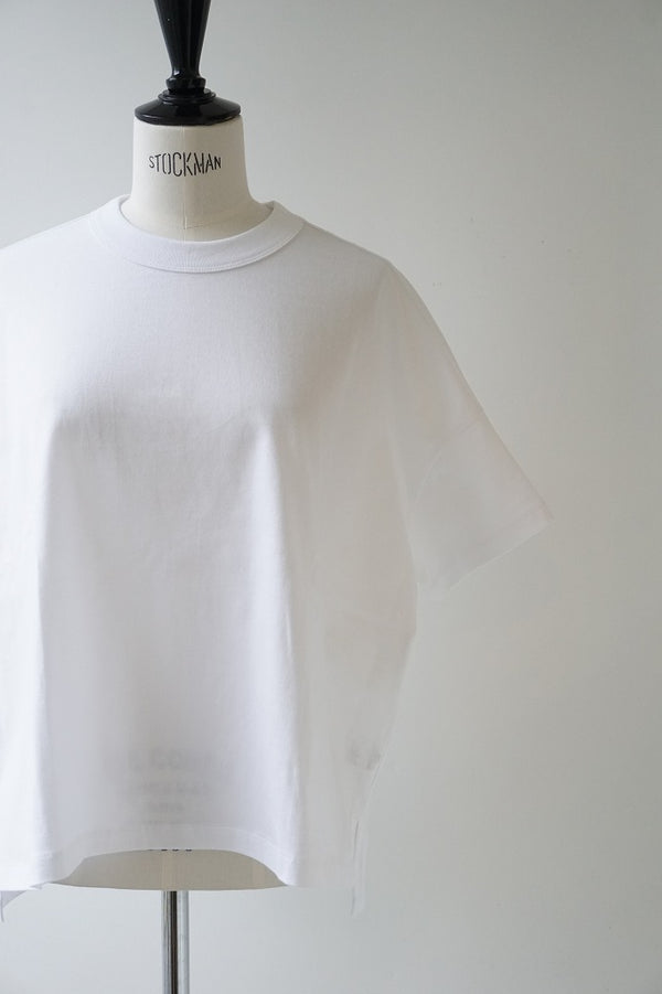 TRAVAIL MANUEL(トラバイユマニュアル) クラシック天竺スリットT　WHITE