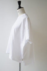 TRAVAIL MANUEL(トラバイユマニュアル) クラシック天竺スリットT　WHITE