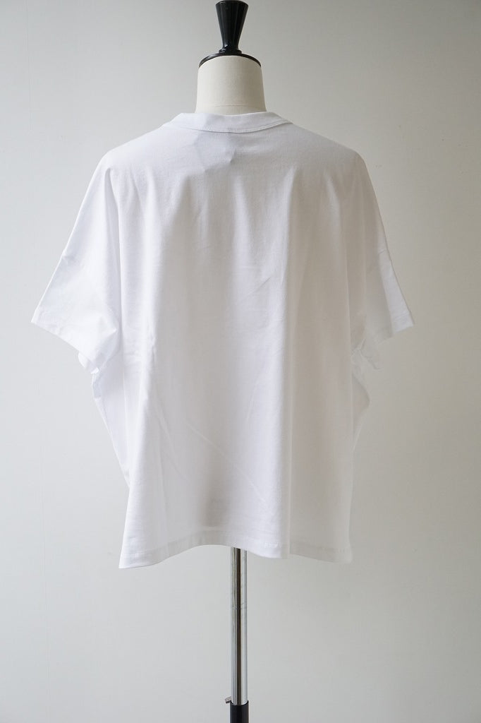 TRAVAIL MANUEL(トラバイユマニュアル) クラシック天竺スリットT　WHITE