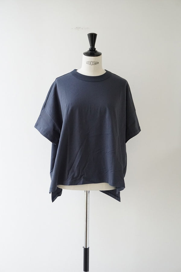 TRAVAIL MANUEL(トラバイユマニュアル) クラシック天竺スリットT　BLUE GRAY