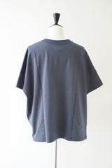 TRAVAIL MANUEL(トラバイユマニュアル) クラシック天竺スリットT　BLUE GRAY