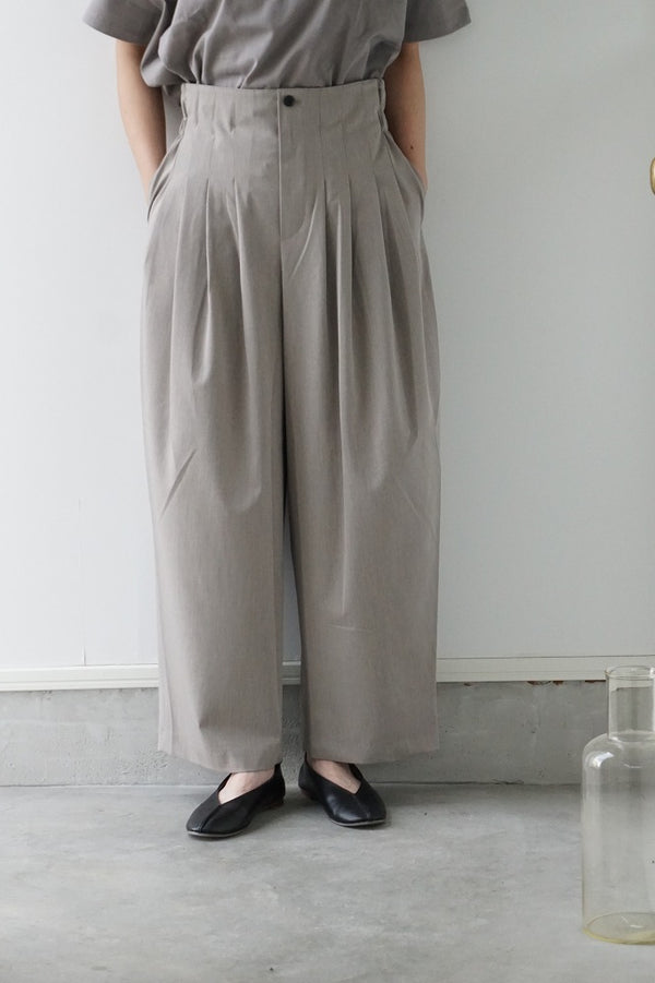 mizuiro-ind(ミズイロインド)high waist tuck PT　beige