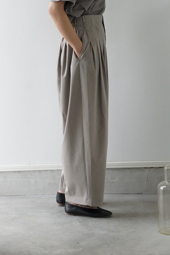 mizuiro-ind(ミズイロインド)high waist tuck PT　beige