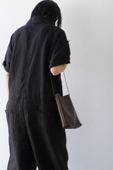 TISSU(ティシュ)　フレンチリネン　半袖比翼オールインワン