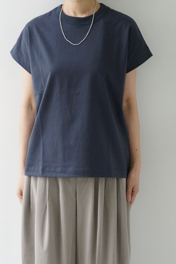 TRAVAIL MANUEL(トラバイユマニュアル) クラシック天竺フレンチT　BLUE GRAY