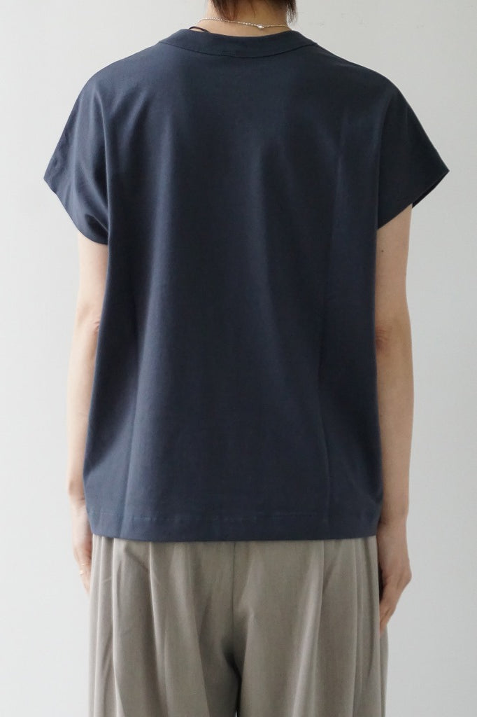 TRAVAIL MANUEL(トラバイユマニュアル) クラシック天竺フレンチT　BLUE GRAY