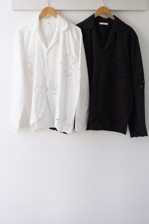 a'nuke(アンヌーク) Cutwork Opencollar Shirts 在庫はカラーサイズ欄