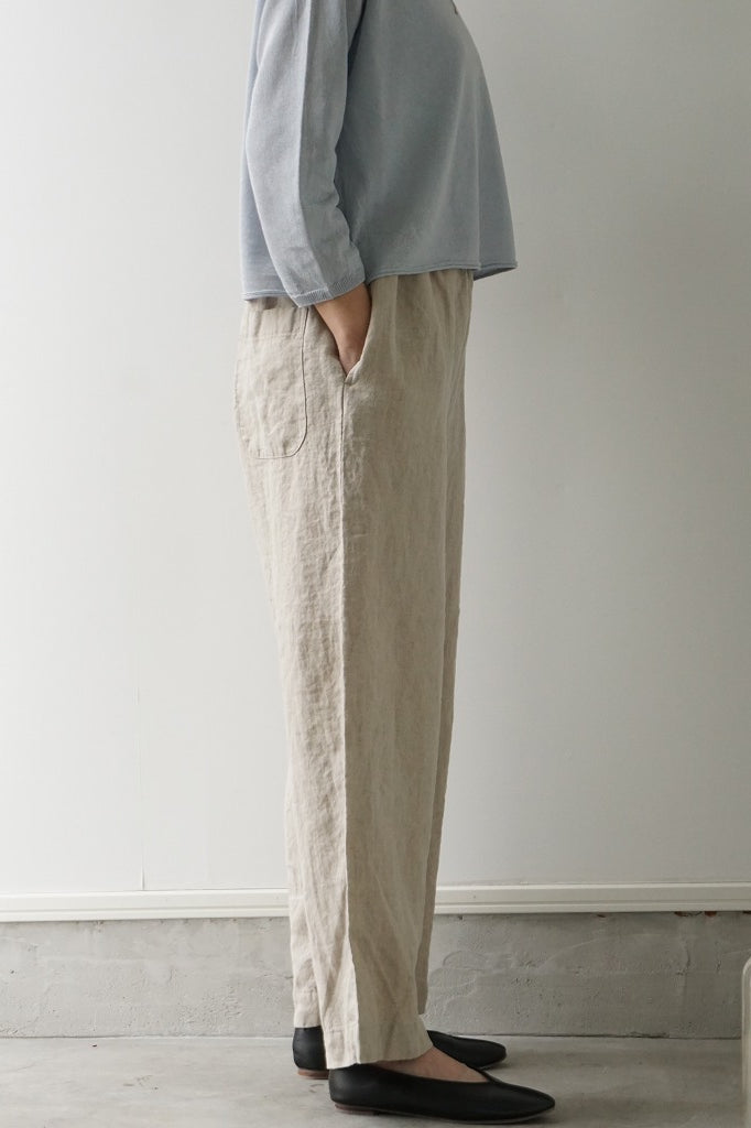 prit（プリット）40/1フレンチリネンキャンバス　パジャマパンツ　キナリ
