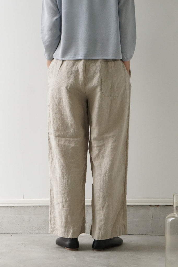 prit（プリット）40/1フレンチリネンキャンバス　パジャマパンツ　キナリ