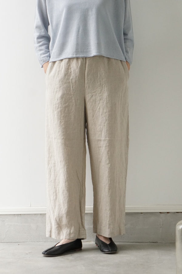 prit（プリット）40/1フレンチリネンキャンバス　パジャマパンツ　キナリ