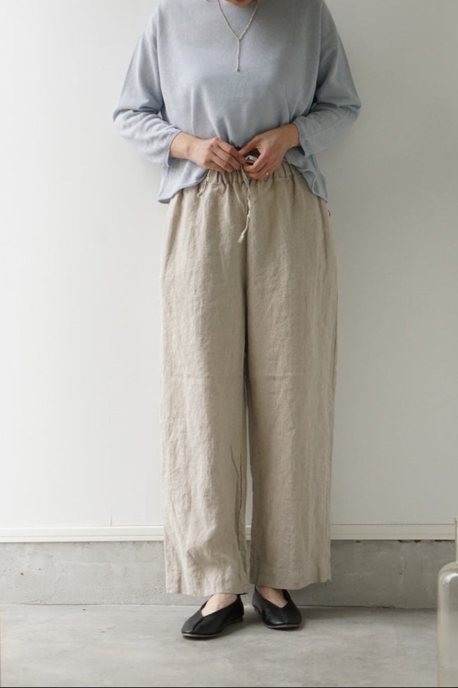 prit（プリット）40/1フレンチリネンキャンバス　パジャマパンツ　キナリ