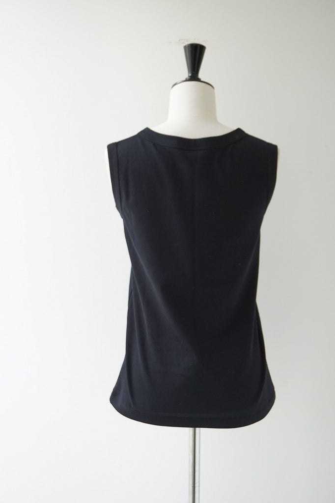 再入荷　Nouvelles du paradis(ヌーベルドゥパラディ)50/2ソフト天竺タンクトップ BLACK