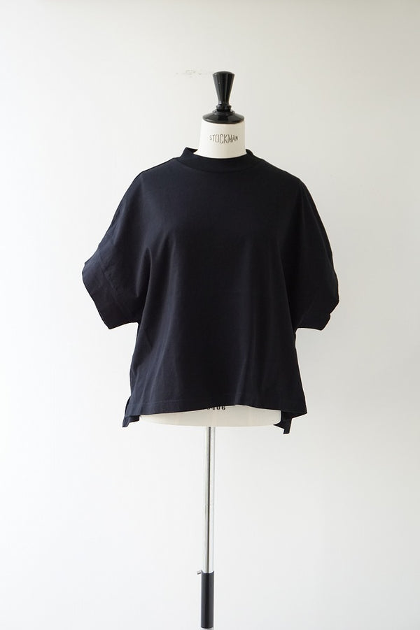 TISSU(ティシュ) クラシック天竺　モックネックドルマンT　クロ