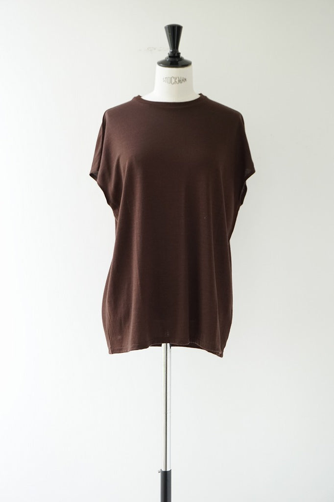 LIFiLL(リフィル) WOOLISH FRENCH SLEEVE TEE　BROWN